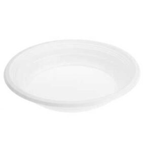 Pratos Ø 20cm Plástico Sopa Branco F26 -50un